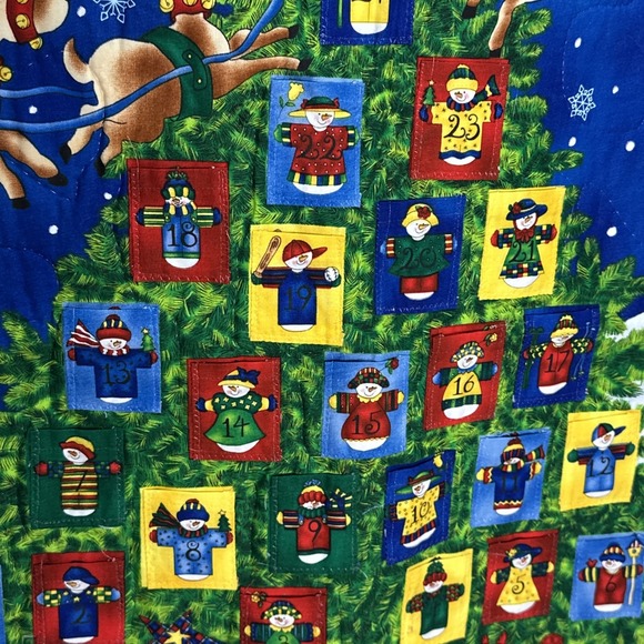 Quilt Christmas Advent Calendar Cheri Stole 28" x 32" Completed The Snowflakes - Picture 4 of 6